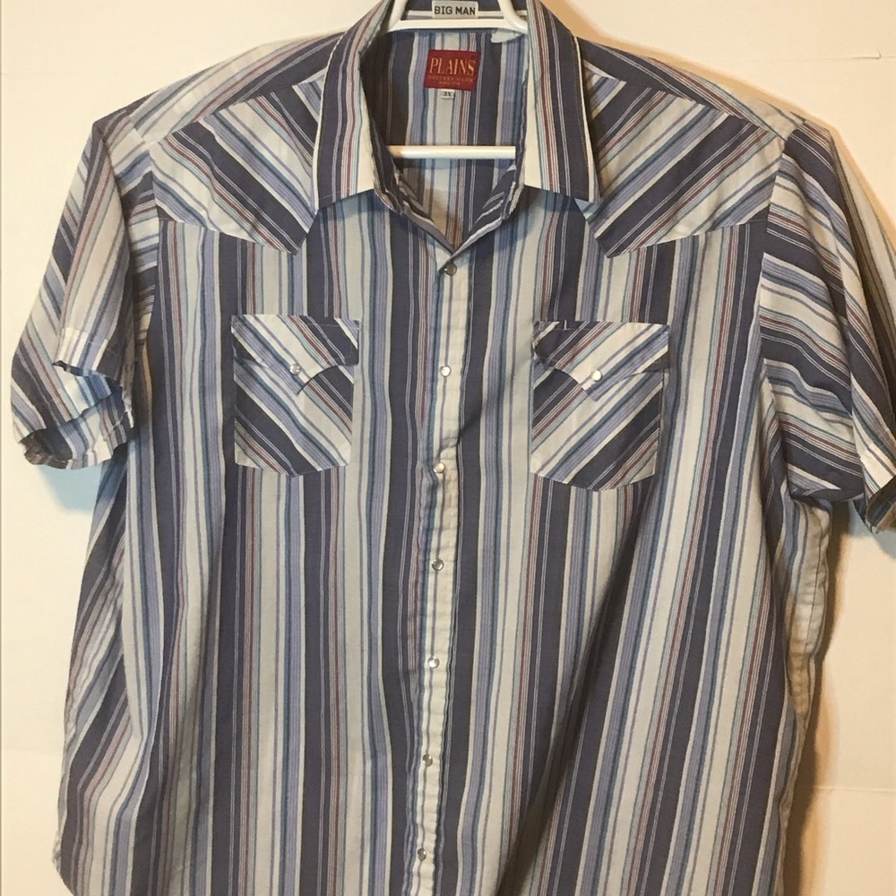 Plains Men Western Short Sleeve 3XL Shirt Snaps